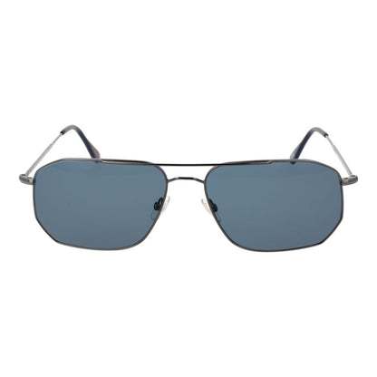 Andy Wolf Gray Unisex Sunglasses – Gunmetal Aviator Frame with Blue Mirrored Lenses, 60mm
