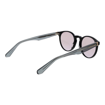 Scotch & Soda Men’s Sunglasses – Black Round Frame with Mirrored Silver Lenses, 49mm