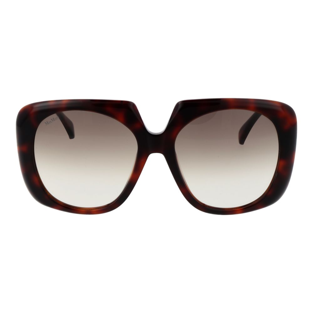 Max Mara Women’s Sunglasses – Brown Full-Rim Round Frame with Gradient Lenses, 56mm