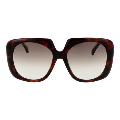 Max Mara Women’s Sunglasses – Brown Full-Rim Round Frame with Gradient Lenses, 56mm