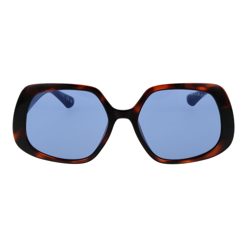 Guess Women’s Sunglasses – Brown Full-Rim Frame with Blue Lenses, 56mm