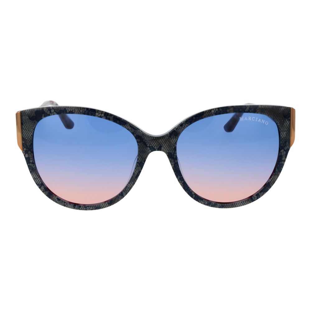 Marciano by Guess Women’s Sunglasses – Blue Butterfly Frame with Gradient Lenses, 56mm