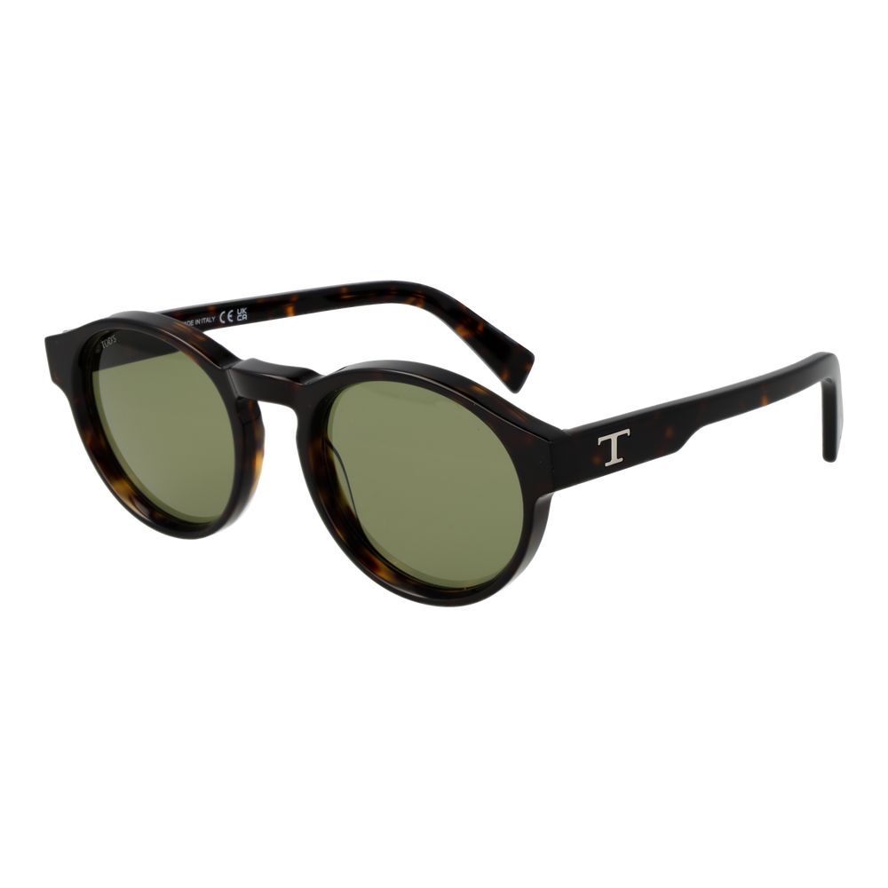 Tod's Brown Men’s Sunglasses – Full-Rim Frame with Green Lenses, 52mm
