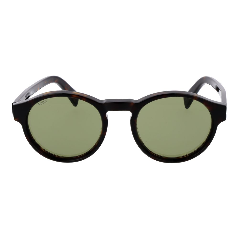 Tod's Brown Men’s Sunglasses – Full-Rim Frame with Green Lenses, 52mm