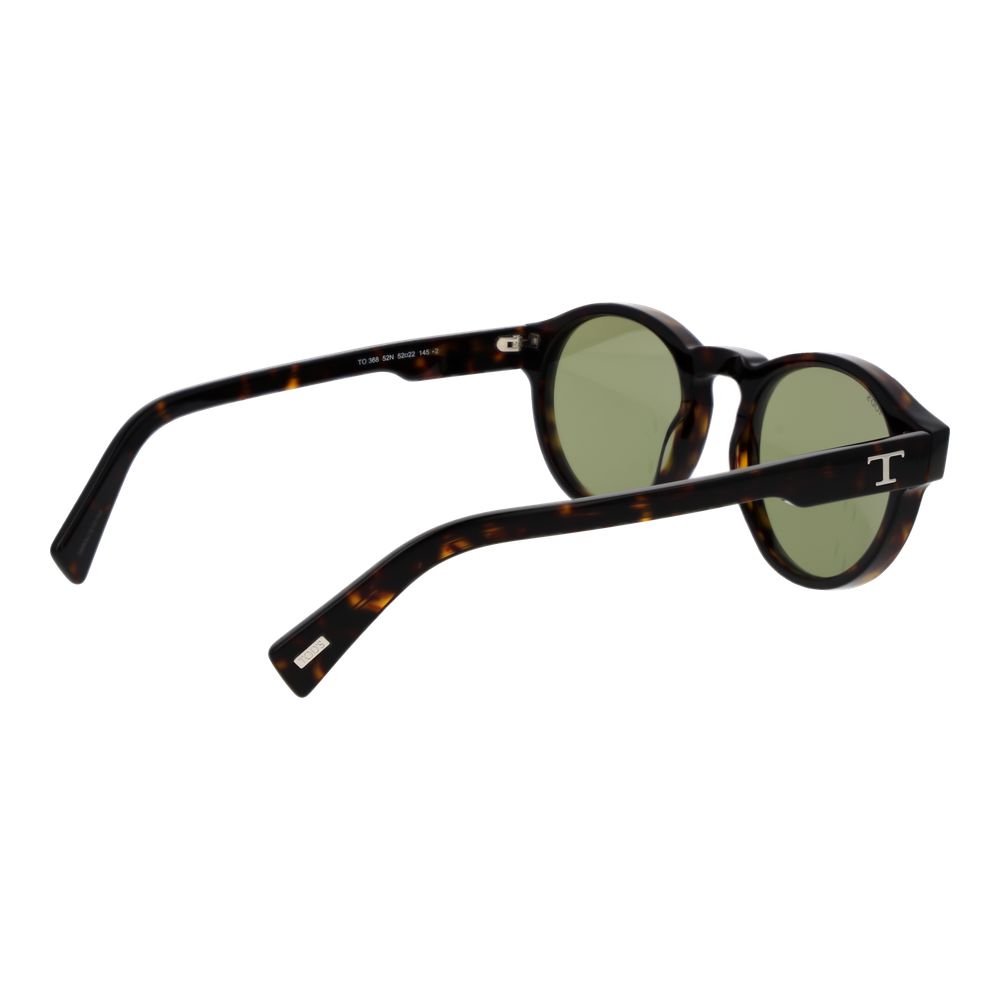 Tod's Brown Men’s Sunglasses – Full-Rim Frame with Green Lenses, 52mm