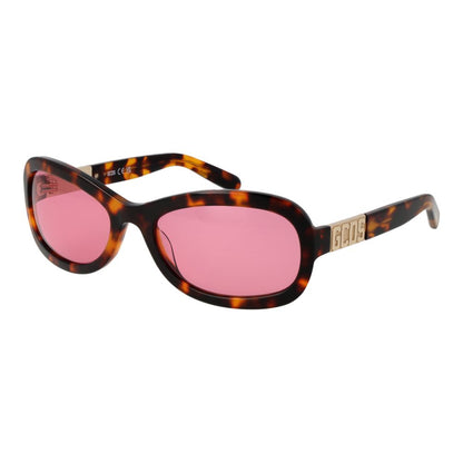 GCDS Unisex Brown Sunglasses – Full-Rim Frame with Rose Lenses, 58mm
