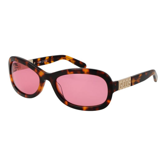 GCDS Unisex Brown Sunglasses – Full-Rim Frame with Rose Lenses, 58mm