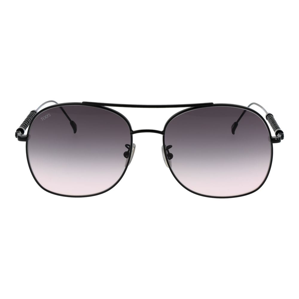 Tod's Women’s Sunglasses – Black Metal Frame with Grey Gradient Lenses, 58mm