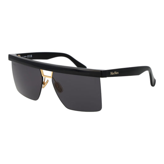 Max Mara Women’s Sunglasses – Black Half-Rim Frame with Grey Lenses, 60mm