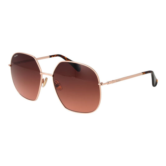 Max Mara Women’s Rose Gold Sunglasses – Full-Rim Frame with Pink Gradient Lenses, 60mm