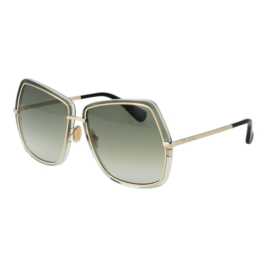 Max Mara Women’s Sunglasses – Green Full-Rim Square Frame with Gradient Lenses, 61mm