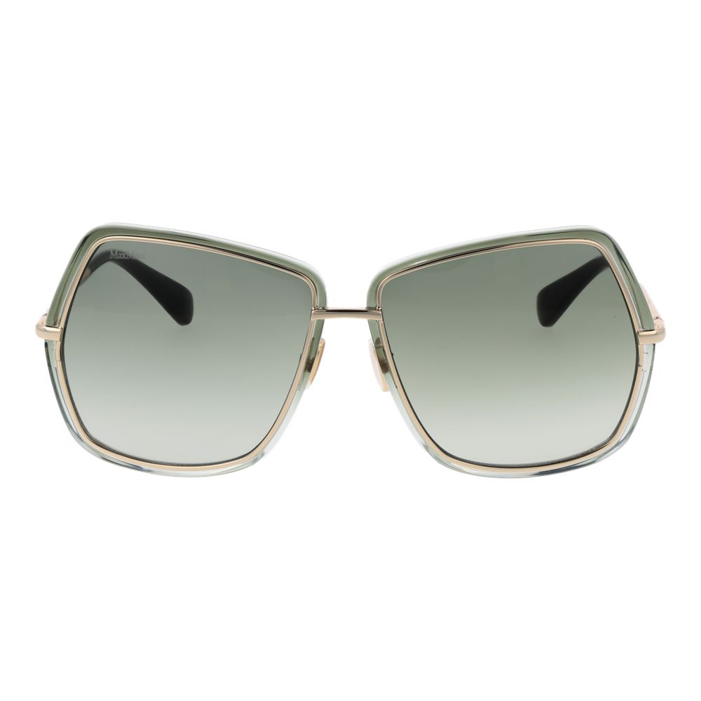 Max Mara Women’s Sunglasses – Green Full-Rim Square Frame with Gradient Lenses, 61mm