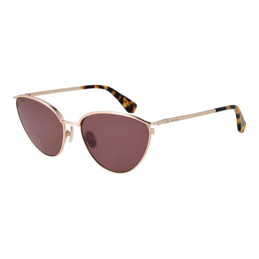 Max Mara Women’s Sunglasses – Gold Cat Eye Frame with Pink Lenses, 56mm