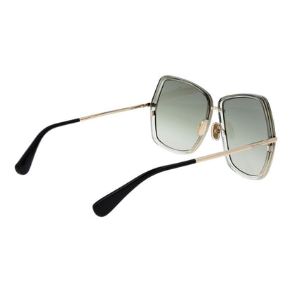 Max Mara Women’s Sunglasses – Green Full-Rim Square Frame with Gradient Lenses, 61mm