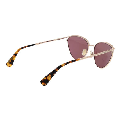 Max Mara Women’s Sunglasses – Gold Cat Eye Frame with Pink Lenses, 56mm