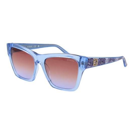 Guess Women’s Sunglasses – Blue Square Frame with Coral Gradient Lenses, 55mm