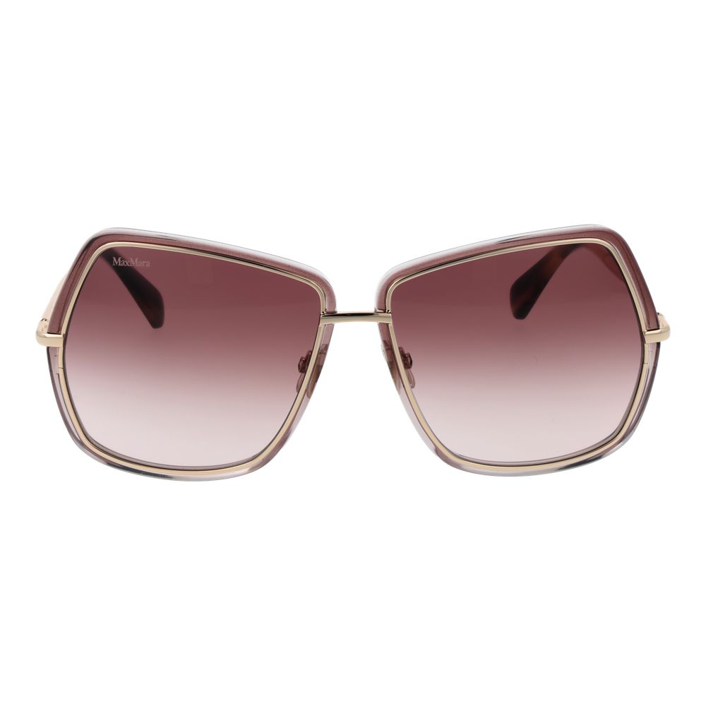 Max Mara Women's Sunglasses – Gold Full-Rim Frame with Pink Gradient Lenses, 61mm
