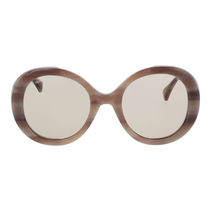Max Mara Women’s Sunglasses – Cream Round Frame with Brown Lenses, 54mm