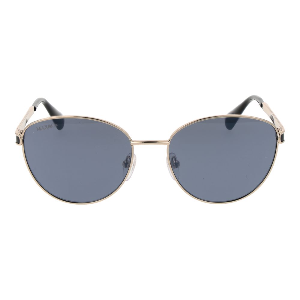 Max & Co Women’s Cat Eye Sunglasses – Silver Full-Rim Frame with Mirrored Grey Lenses, 54mm