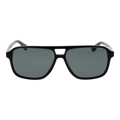 BMW Men’s Sunglasses – Black Full-Rim Acetate Frame with Grey Polarized Lenses, 58mm