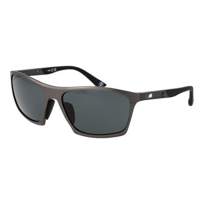 BMW Gray Men’s Sunglasses – Gunmetal Full-Rim Frame with Polarized Lenses, 61mm