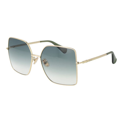 Max Mara Women’s Sunglasses – Gold Butterfly Frame with Green Gradient Lenses, 59mm