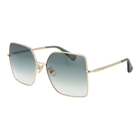 Max Mara Women’s Sunglasses – Gold Butterfly Frame with Green Gradient Lenses, 59mm