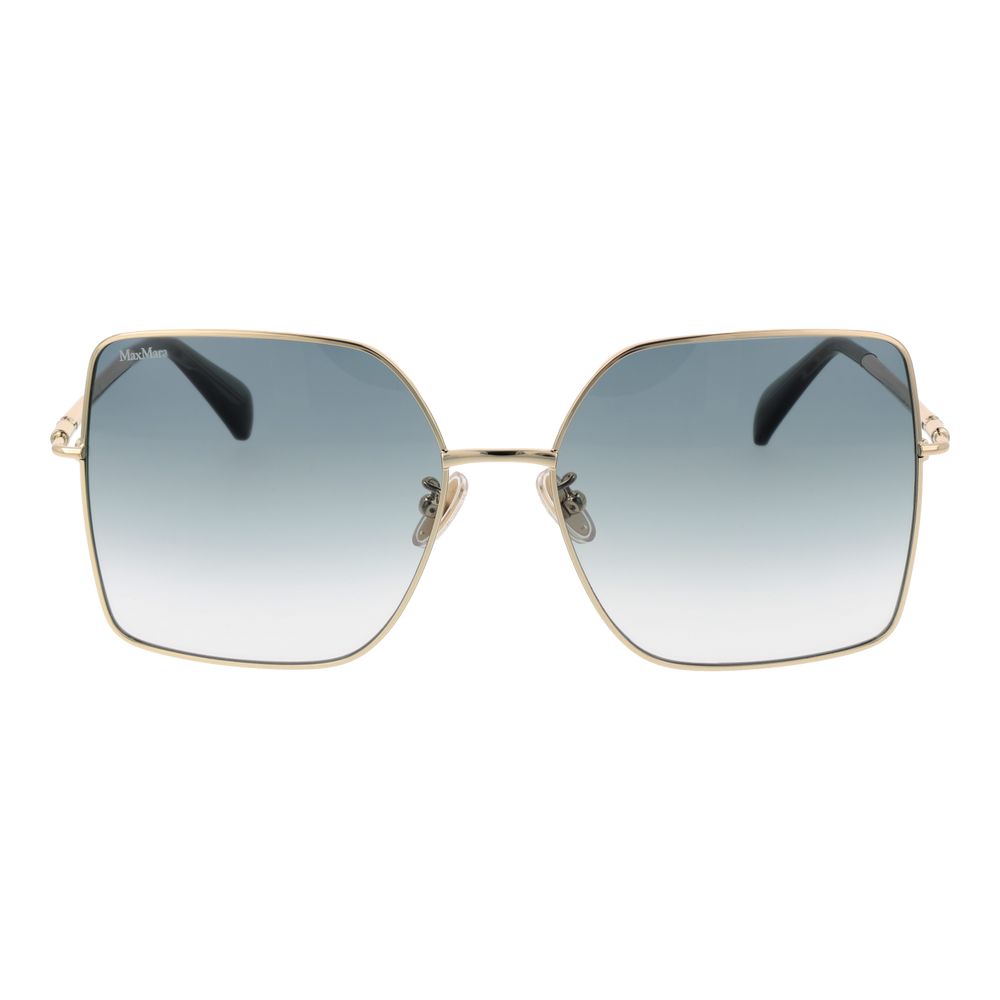 Max Mara Women’s Sunglasses – Gold Butterfly Frame with Green Gradient Lenses, 59mm