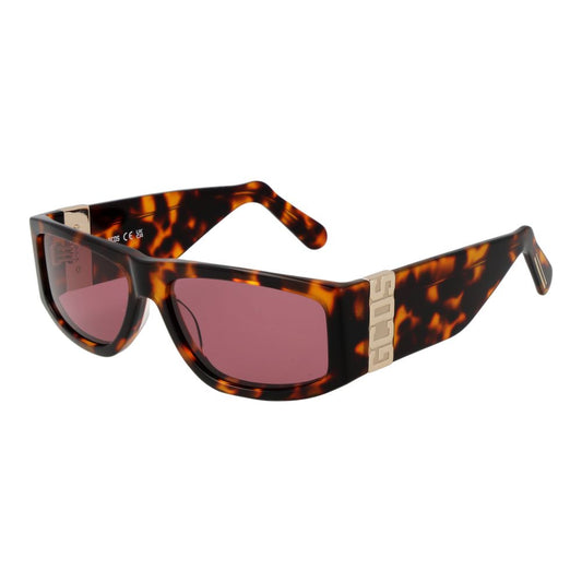 GCDS Unisex Sunglasses – Brown Full-Rim Frame with Rose Lenses, 57mm