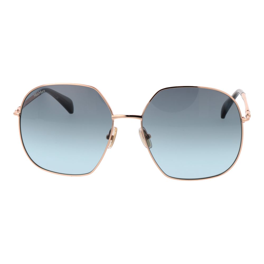 Max Mara Women's Sunglasses – Rose Gold Frame with Blue Gradient Lenses, 60mm