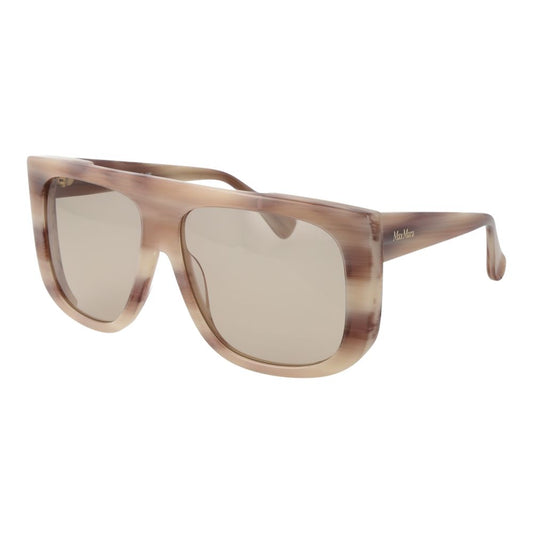 Max Mara Women’s Sunglasses – Cream Rectangle Frame with Beige Lenses, 60mm