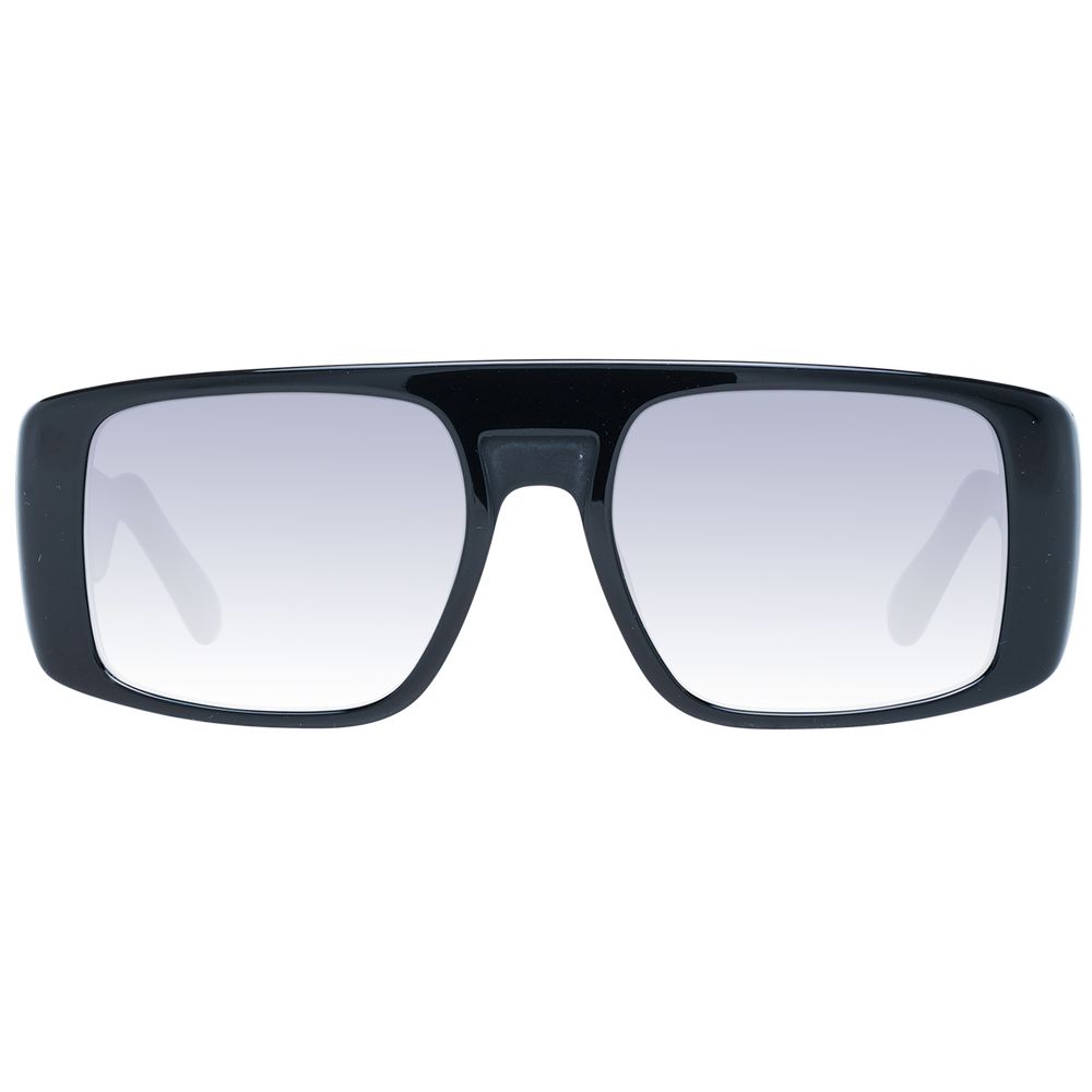 GCDS Unisex Sunglasses – Black Rectangle Frame with Grey Gradient Lenses, 56mm