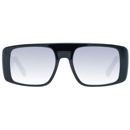 GCDS Unisex Sunglasses – Black Rectangle Frame with Grey Gradient Lenses, 56mm