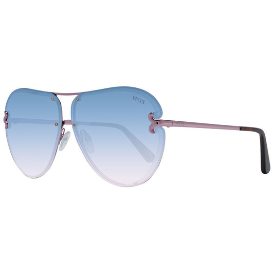 Emilio Pucci Women's Sunglasses – Pink Aviator Frame with Blue Gradient Lenses, 66mm