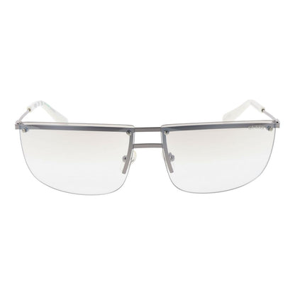 Guess Unisex Sunglasses – Silver Metal Frame with Transparent Gradient Lenses, 66mm