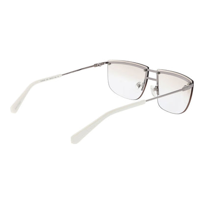 Guess Unisex Sunglasses – Silver Metal Frame with Transparent Gradient Lenses, 66mm