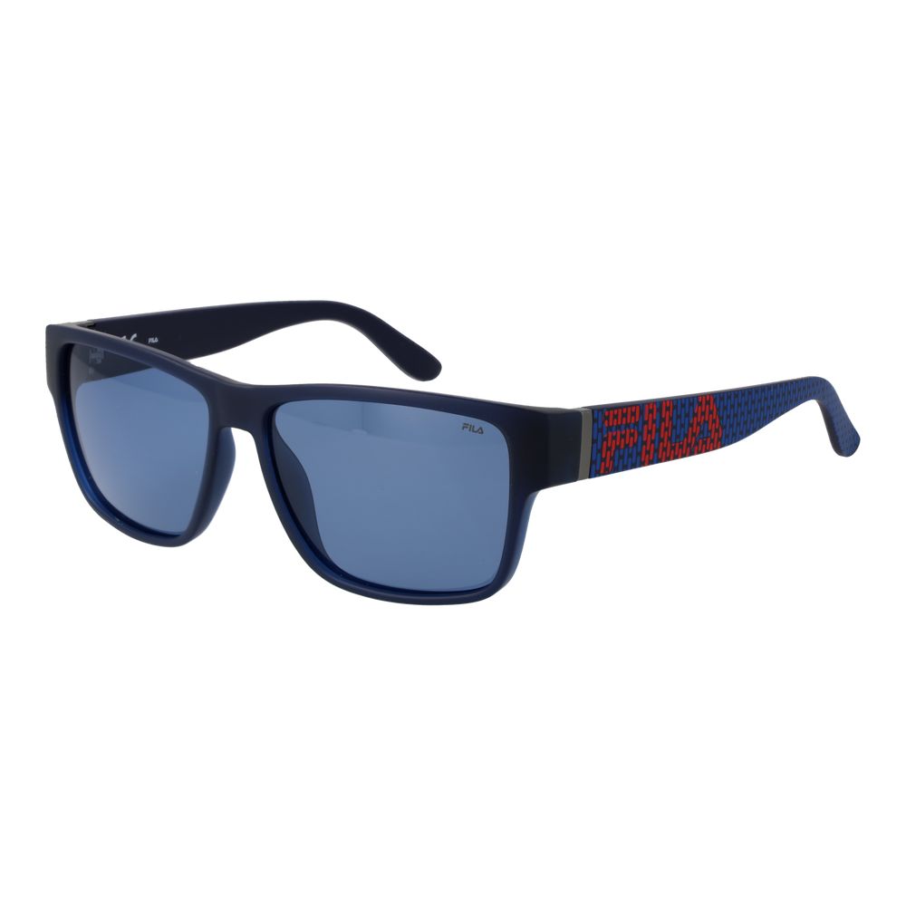 Fila Men's Sunglasses – Blue Rectangle Frame with Polarized Lenses, 57mm