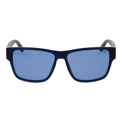Fila Men's Sunglasses – Blue Rectangle Frame with Polarized Lenses, 57mm