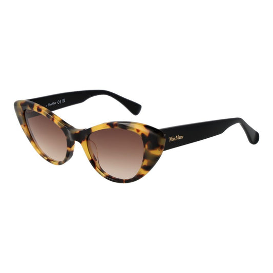 Max Mara Women’s Sunglasses – Yellow Cat Eye Frame with Brown Gradient Lenses, 51mm
