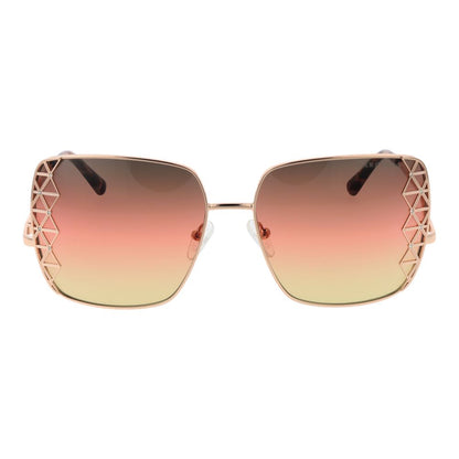 Marciano by Guess Women’s Sunglasses – Rose Gold Square Frame with Orange Gradient Lenses, 59mm