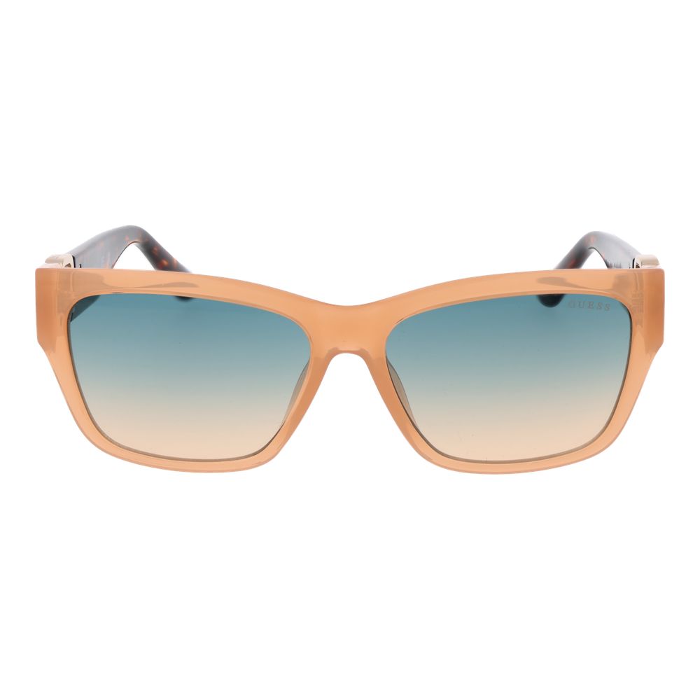 Guess Women’s Sunglasses – Beige Rectangle Frame with Green Gradient Lenses, 56mm
