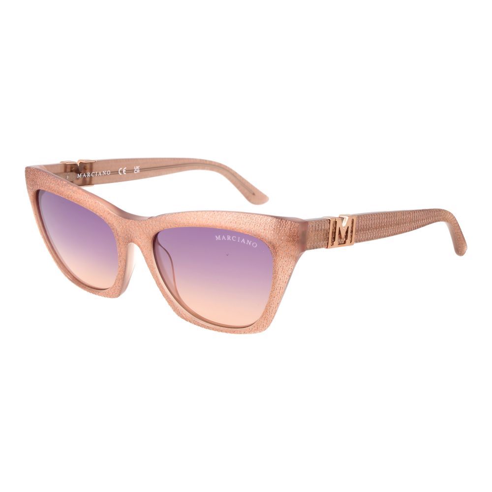 Marciano by Guess Women’s Sunglasses – Beige Cat Eye Frame with Purple Gradient Lenses, 54mm