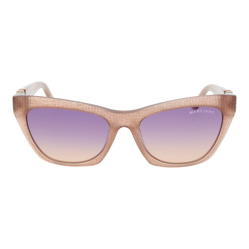 Marciano by Guess Women’s Sunglasses – Beige Cat Eye Frame with Purple Gradient Lenses, 54mm