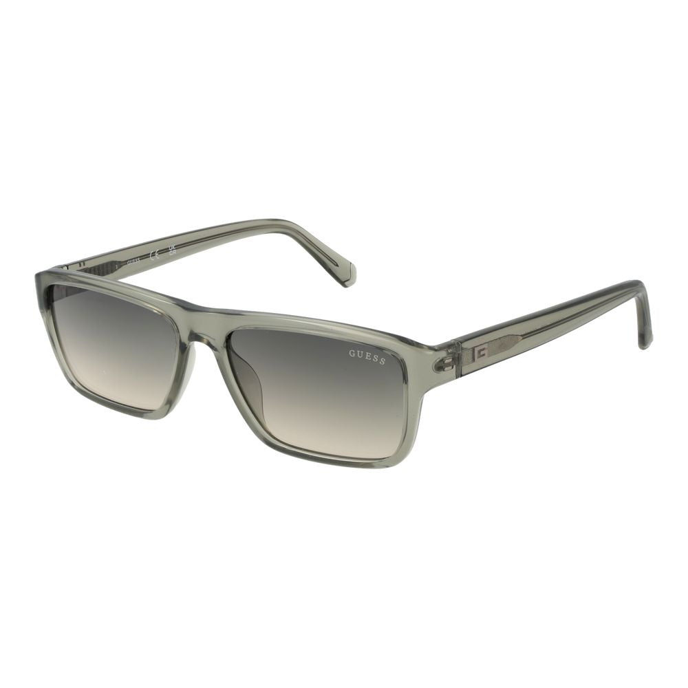 Guess Men’s Sunglasses – Olive Rectangle Frame with Green Gradient Lenses, 55mm