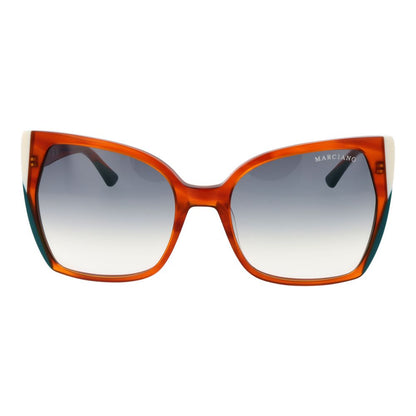 Marciano by Guess Women's Copper Butterfly Sunglasses with Blue Gradient Lenses