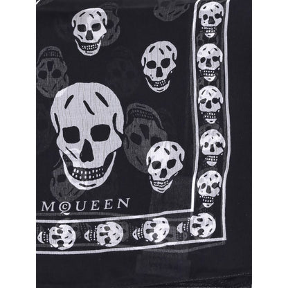 Alexander McQueen Black & White Silk Skull Scarf