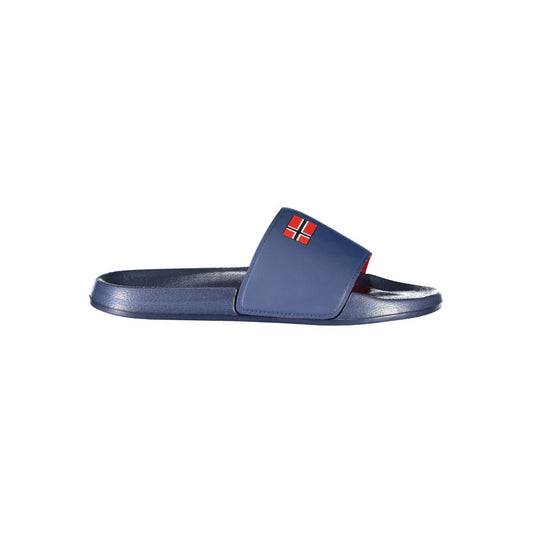 Norway 1963 Blue Plastic Men's Logo Pool Slider Sandals
