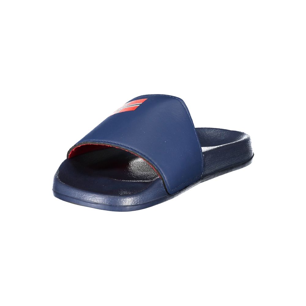 Norway 1963 Blue Plastic Men's Logo Pool Slider Sandals