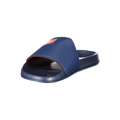 Norway 1963 Blue Plastic Men's Logo Pool Slider Sandals