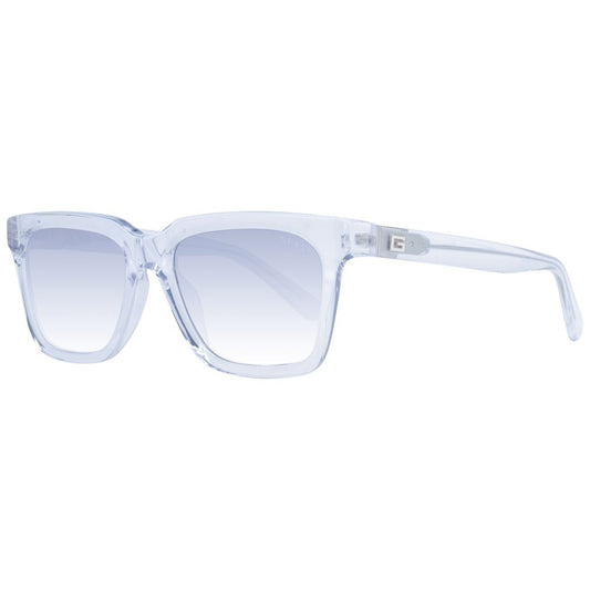 Guess Unisex Transparent Sunglasses – Rectangular Blue Gradient Lenses, 53mm